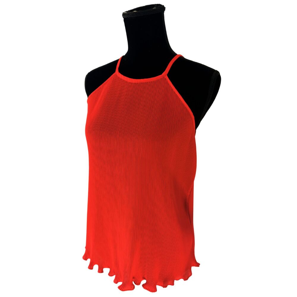Banana Republic Women's Medium Red Plisse Strappy Racer Back Tank